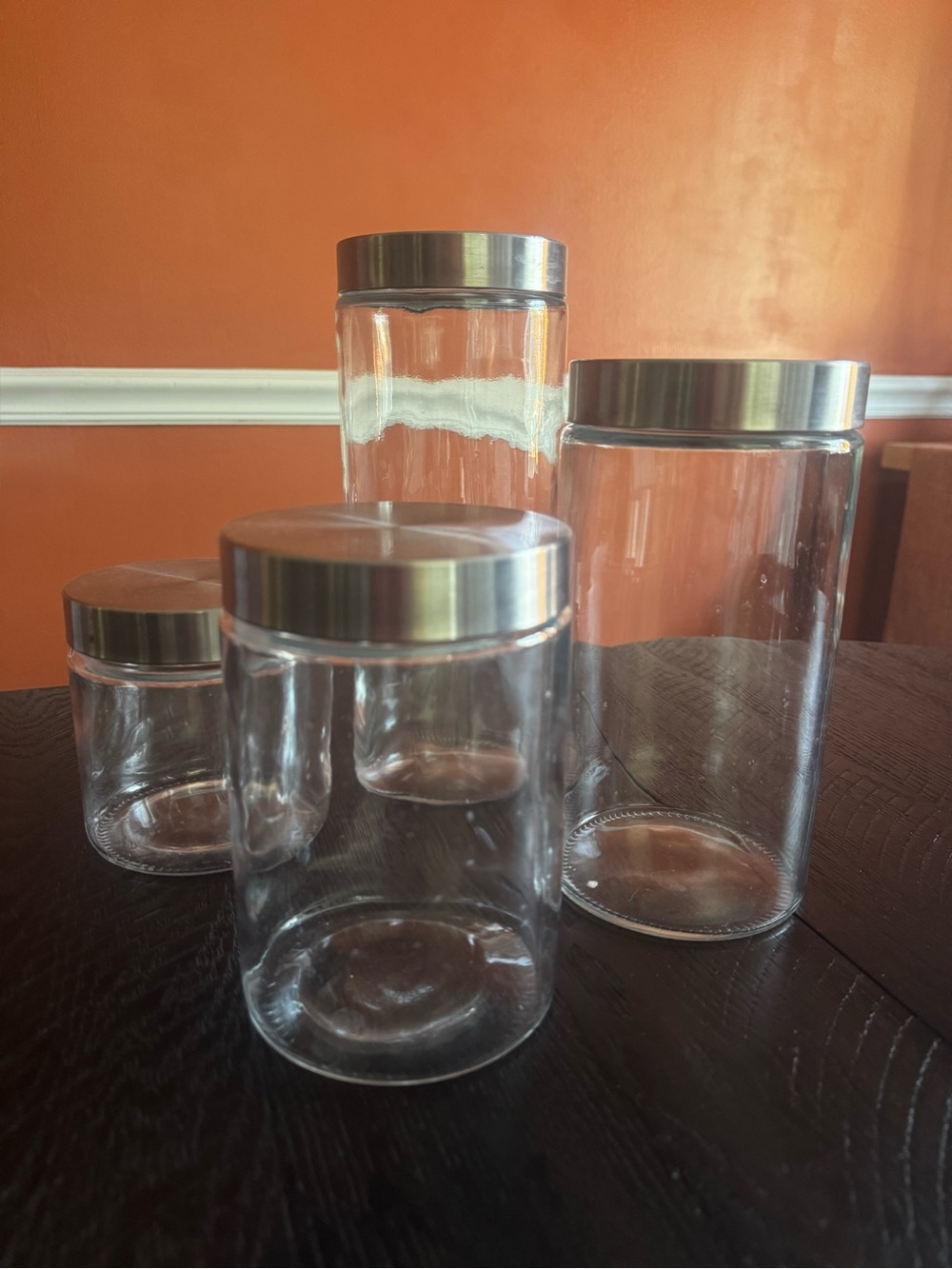 Threshold Clear Glass Pantry Jars with Silver Lids - Set of 4